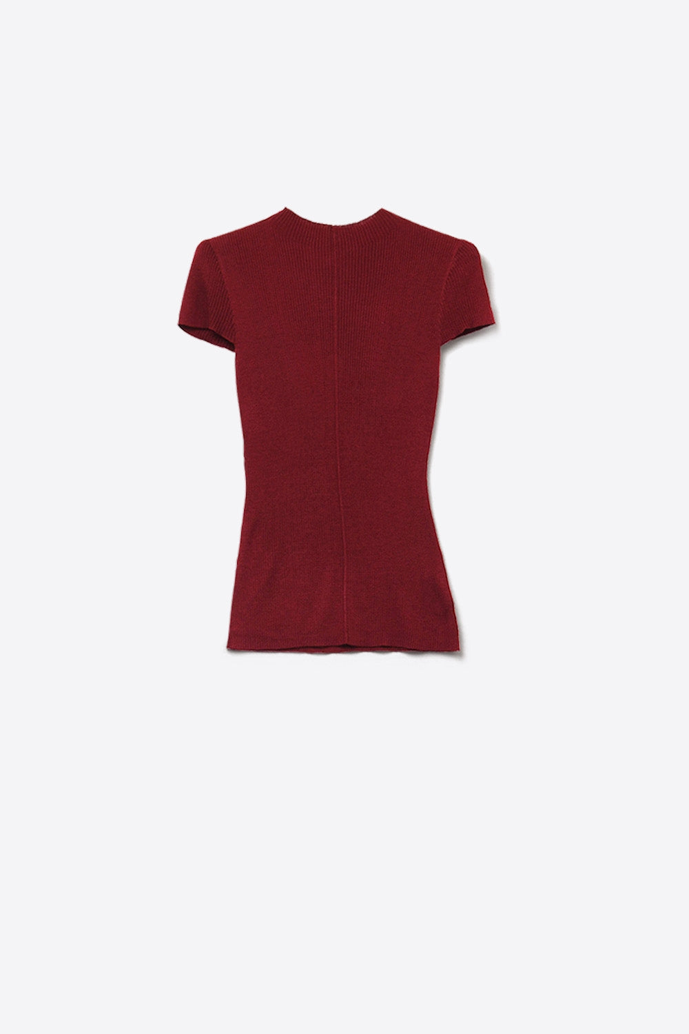 Knitted Rib Featherweight Tuckable sweater in Burgundy - jumper