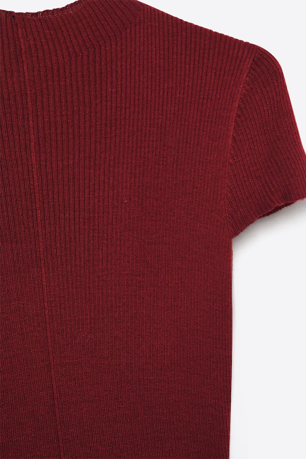 Knitted Rib Featherweight Tuckable sweater in Burgundy - jumper