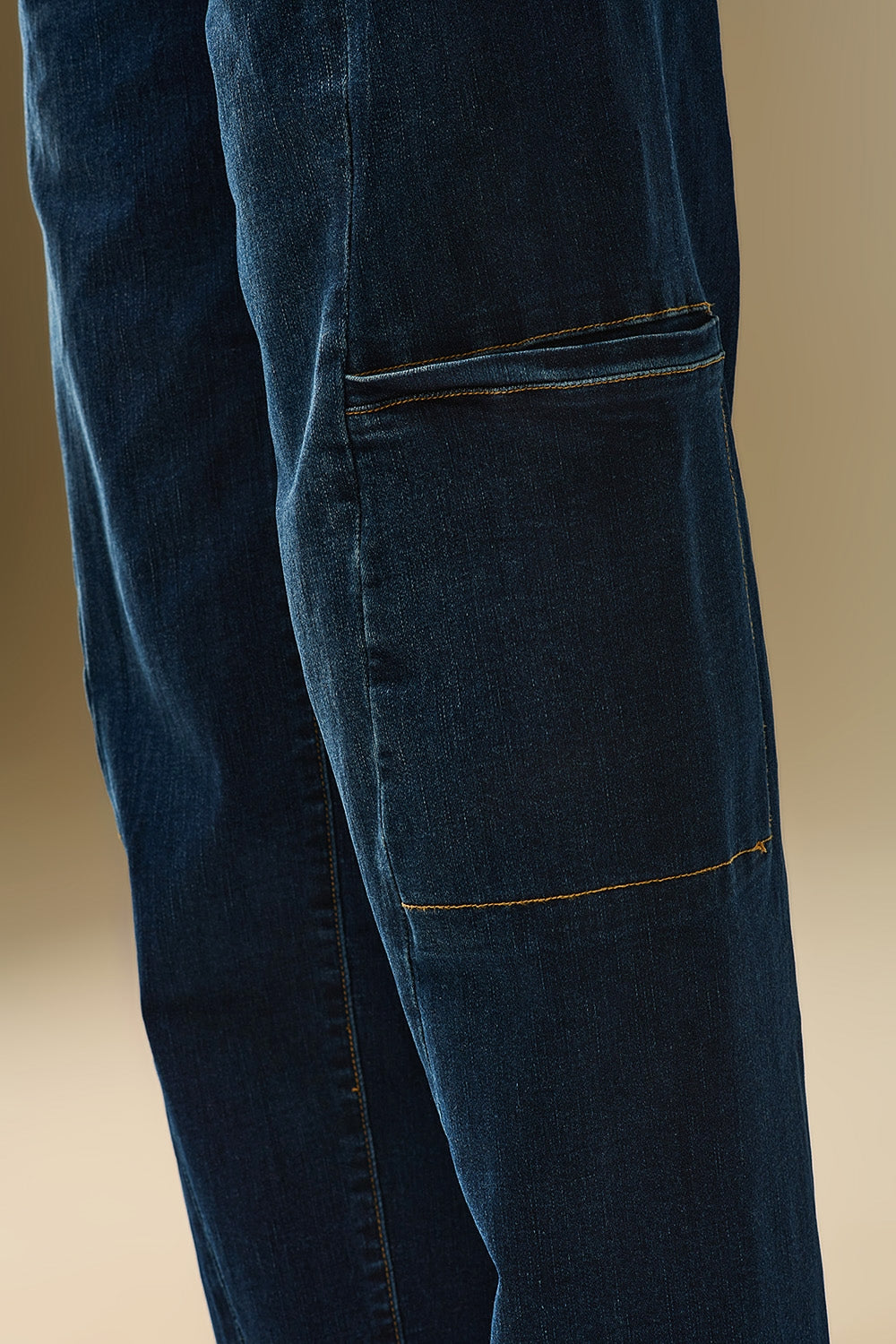 High Waist Wide Leg Jeans with Side Pockets - Denim