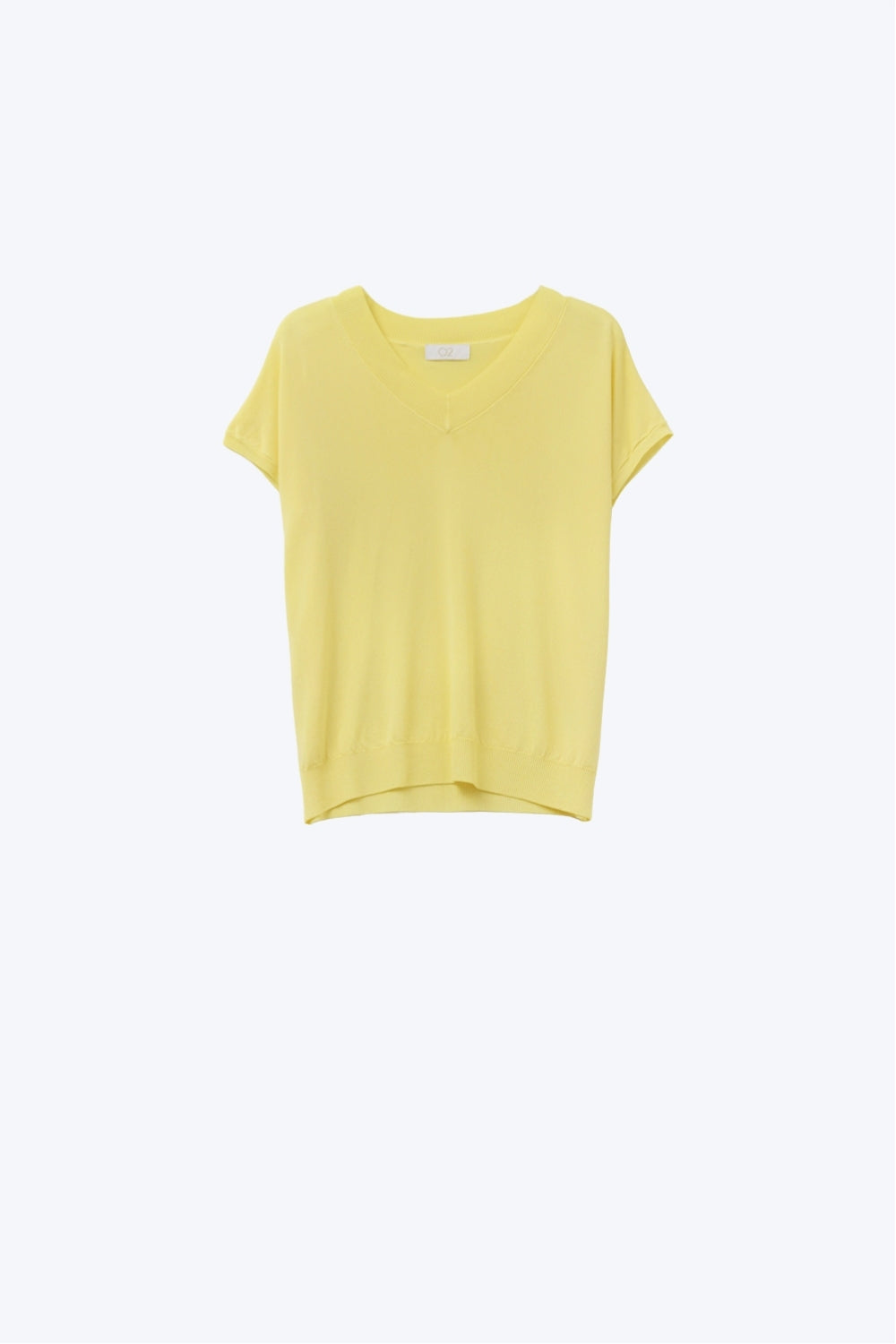 yellow fine knit V-neck sweater - Jumpers