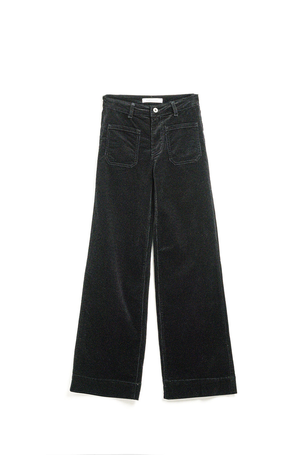 Straight Leg Corduroy Jeans in black with pockets - trousers