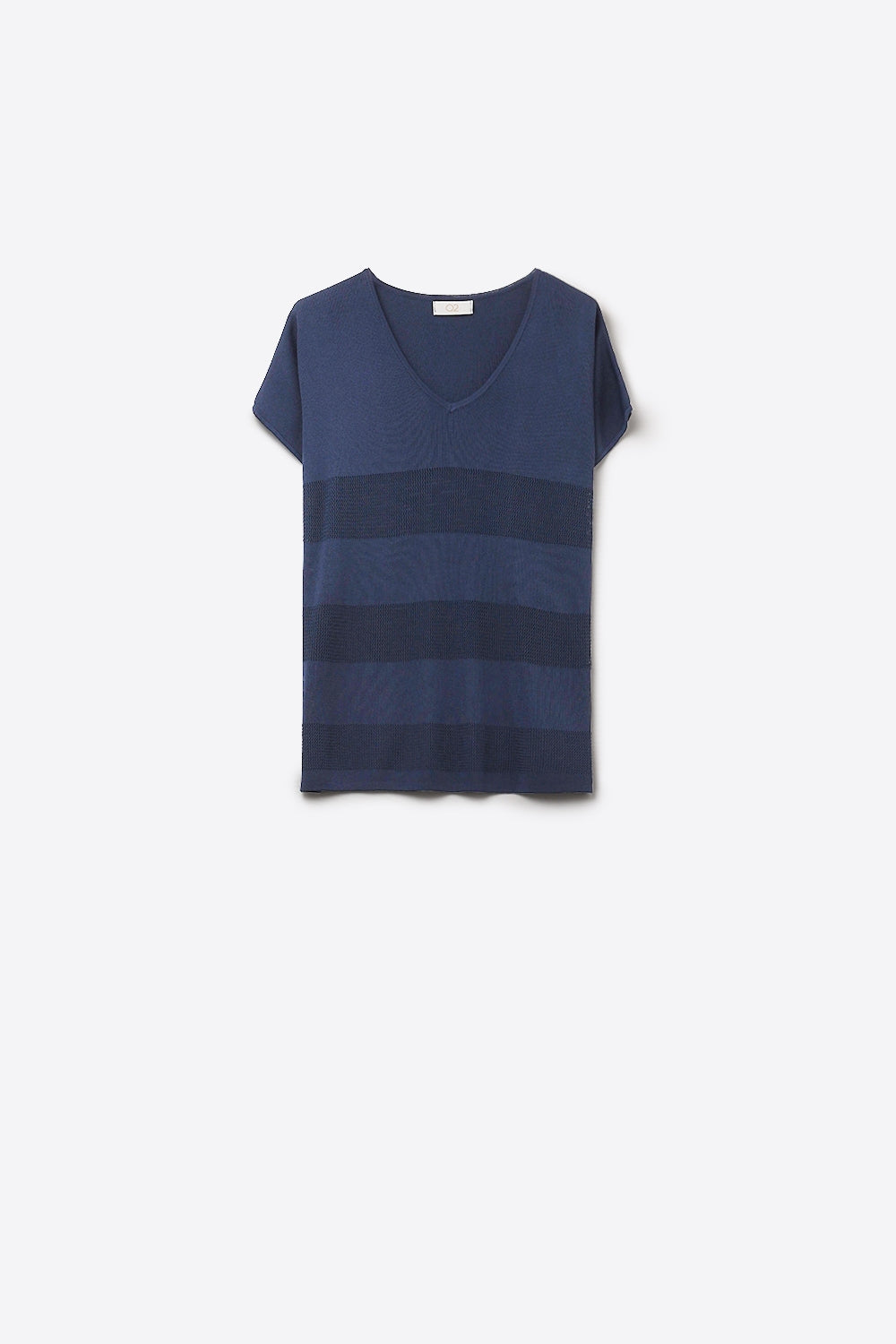 Navy Striped Texture Knit sweater