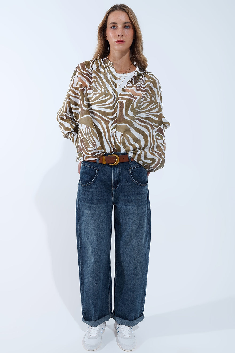 Relaxed WideLeg Vintage Wash Jeans - Jeans