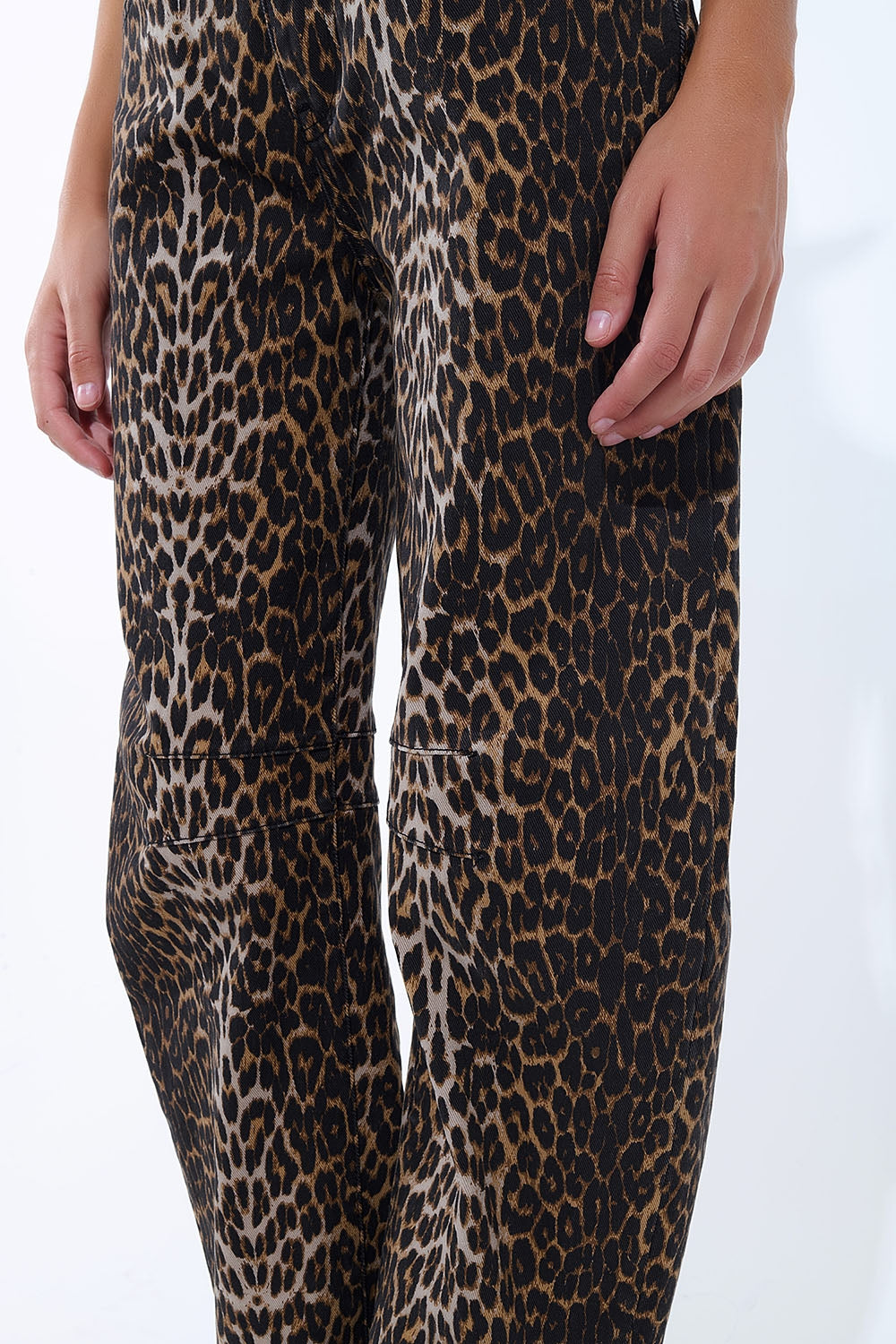 Barrel Leopard Print Jeans - trousers, Coloured Jeans