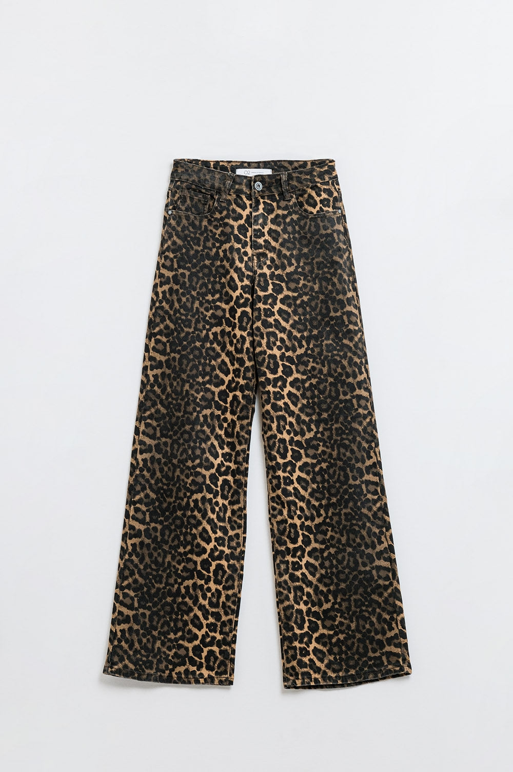 Leopard Print Straight Leg Jeans - trousers