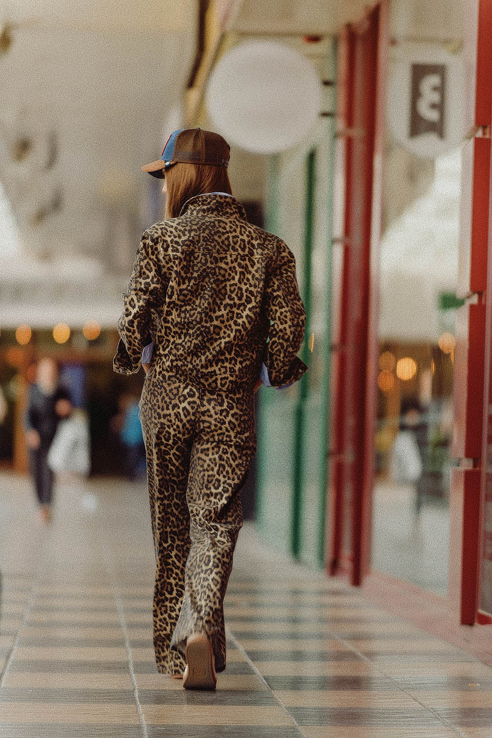 Leopard print pants with front and back gradient - trousers, Coloured Jeans