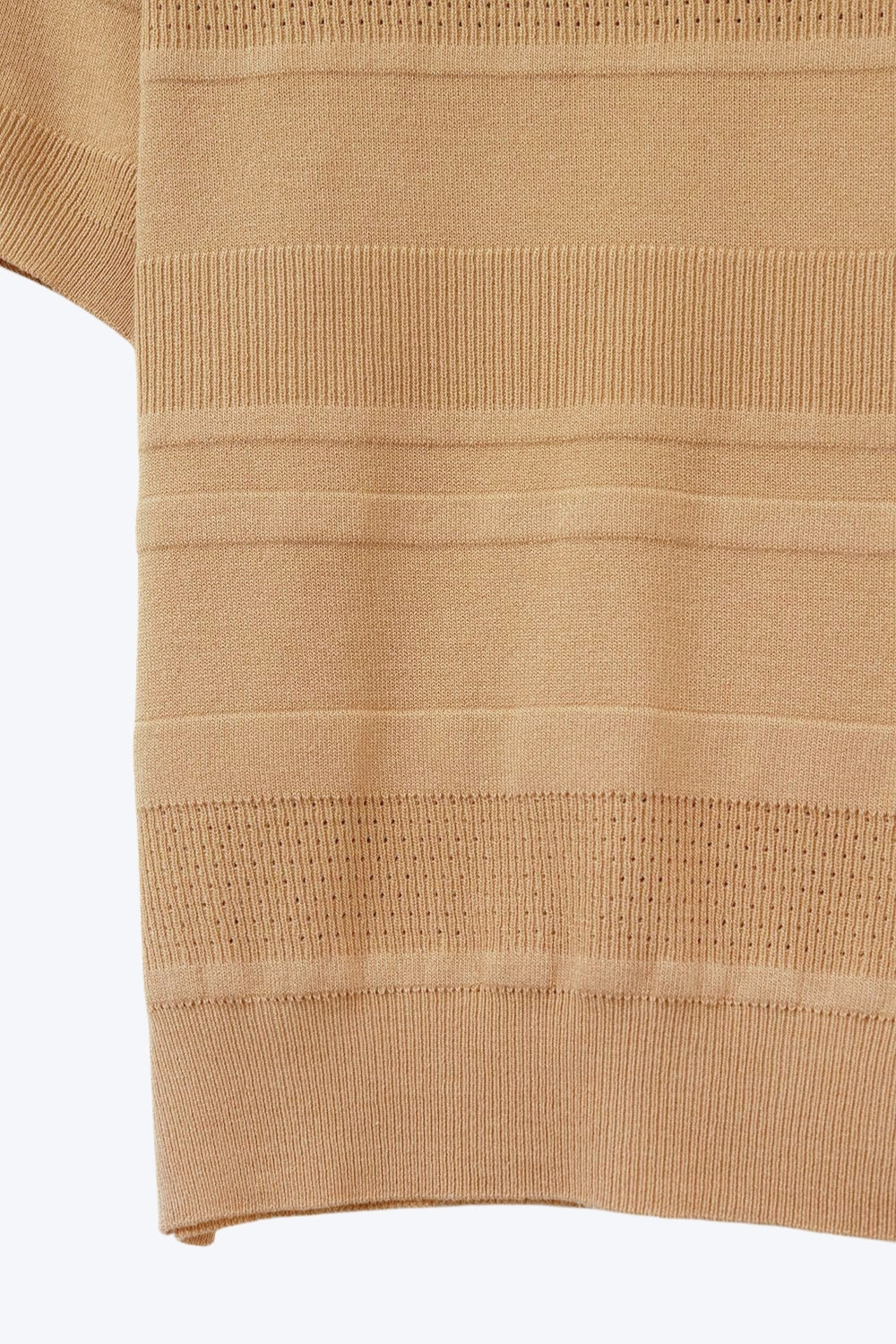 Textured Stripe Knit Sweater in Camel - jumper