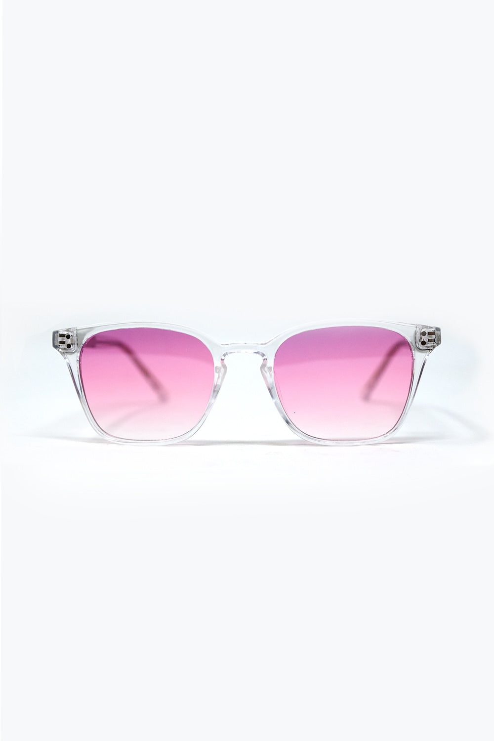 Clear Sunglasses with Pink Gradient Lenses