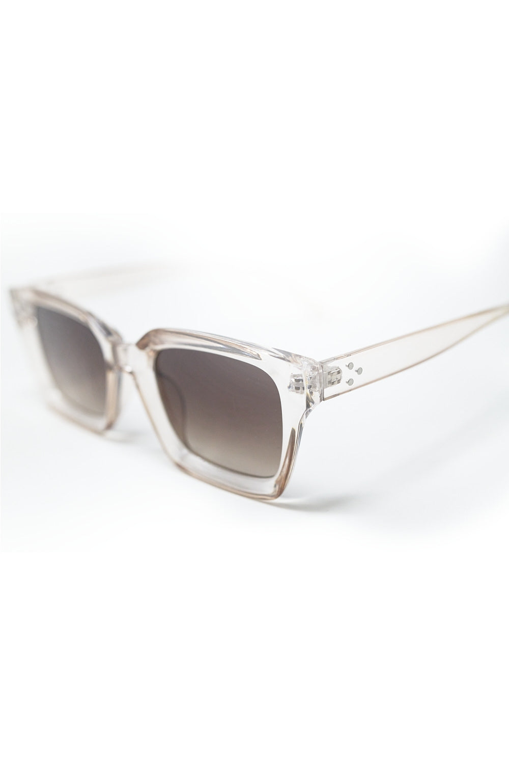 Retro style thick square translucent frame sunglasses