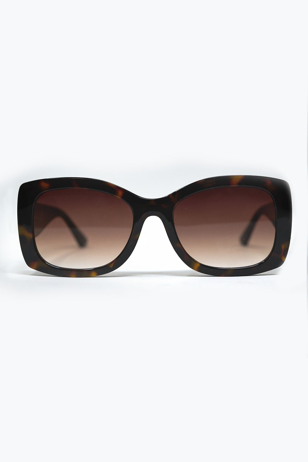 Brown Oversized Oval Sunglasses in Acetate