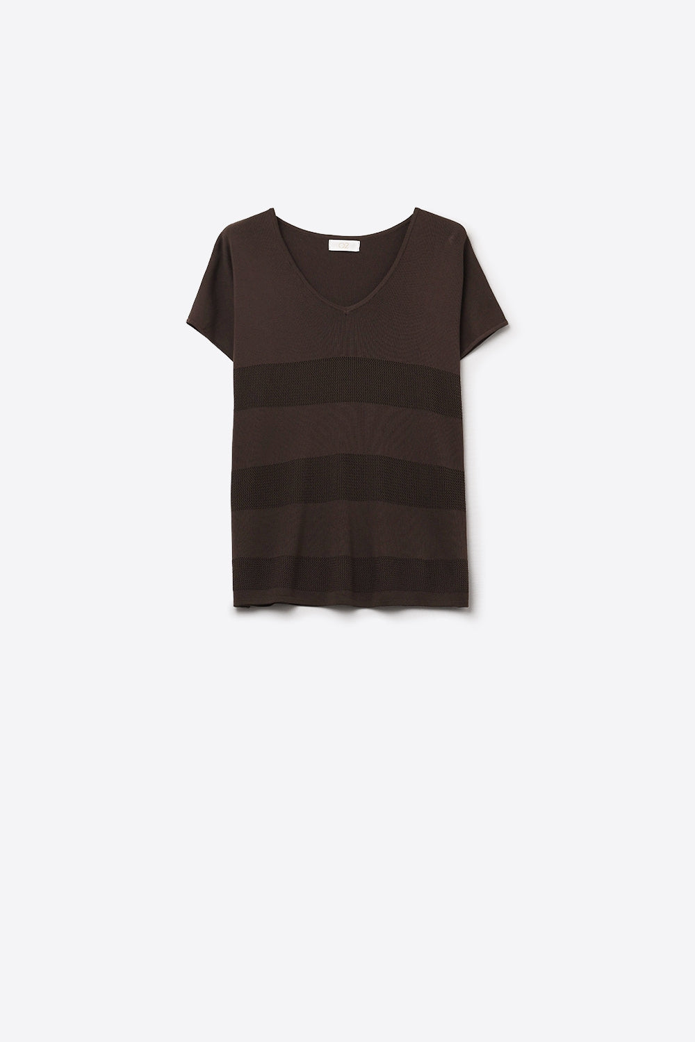 Brown Striped Texture Knit sweater - Jumpers