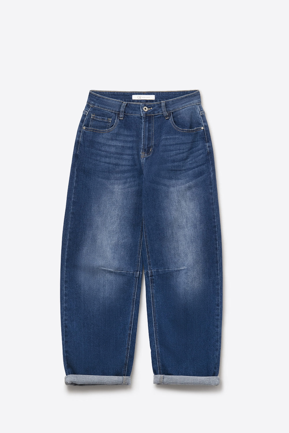 Basic Barrel Style jeans in Mid Blue - Denim