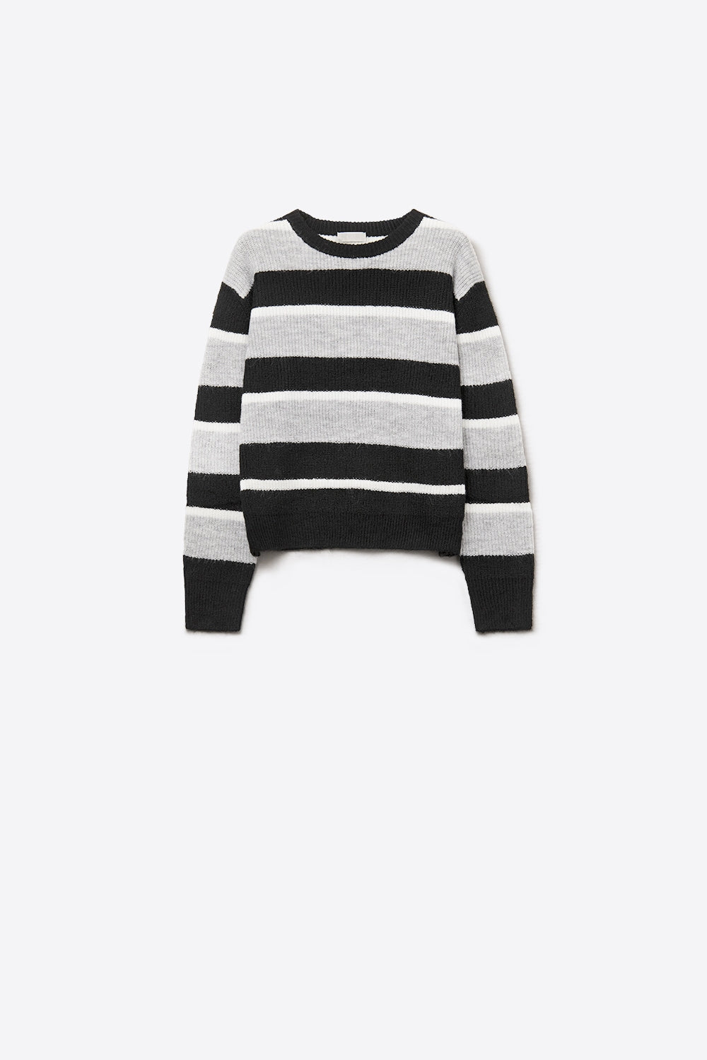 Black jersey with white and grey stripes - jumper