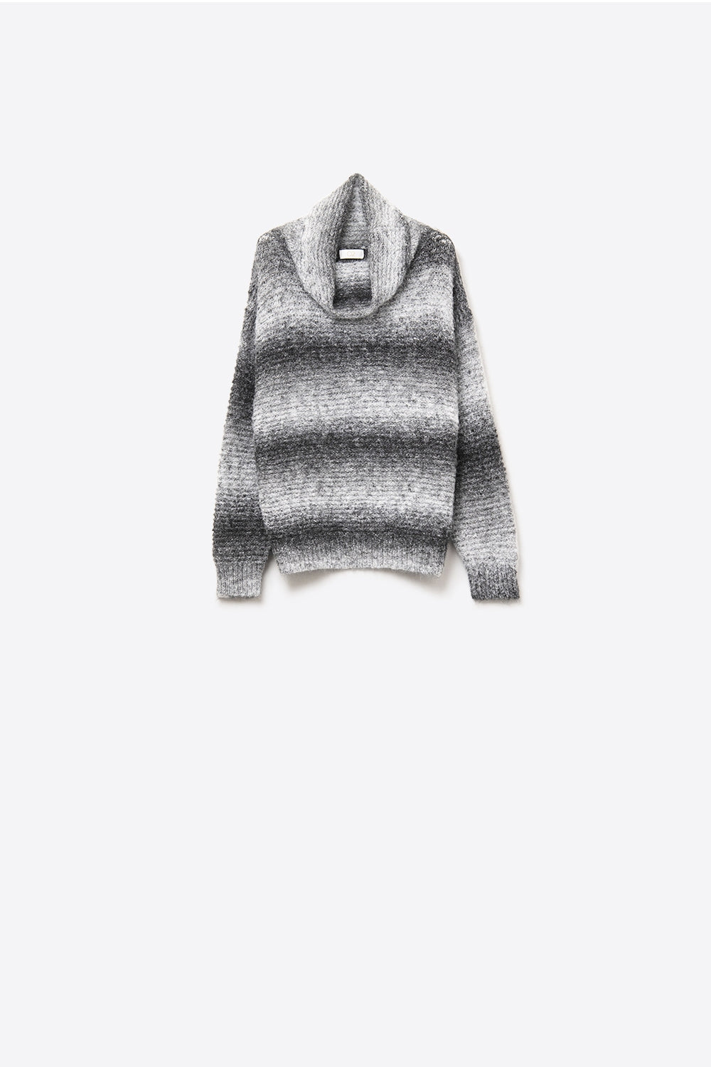 Oversized Turtleneck Comfy Sweater in Black and White
