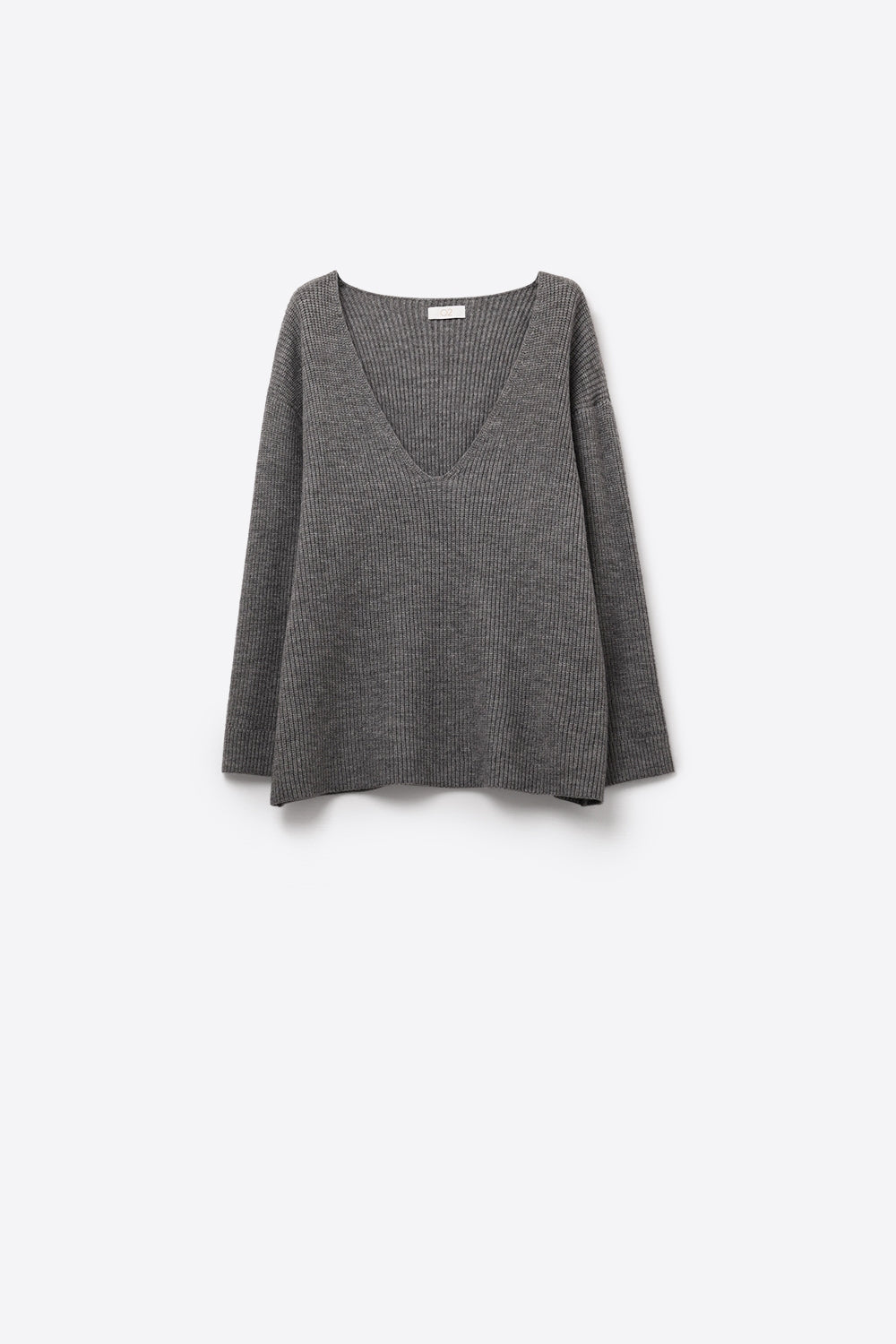Super oversized Thin V-neck Sweater in Grey