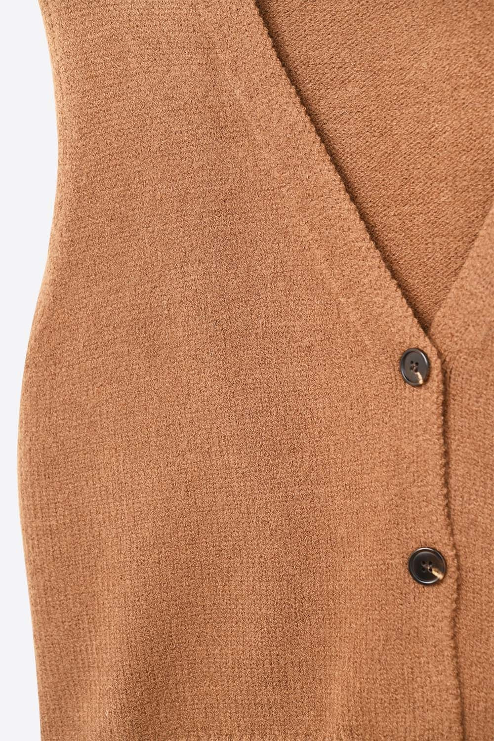 Knitted Cropped Vest in Chocolate Brown