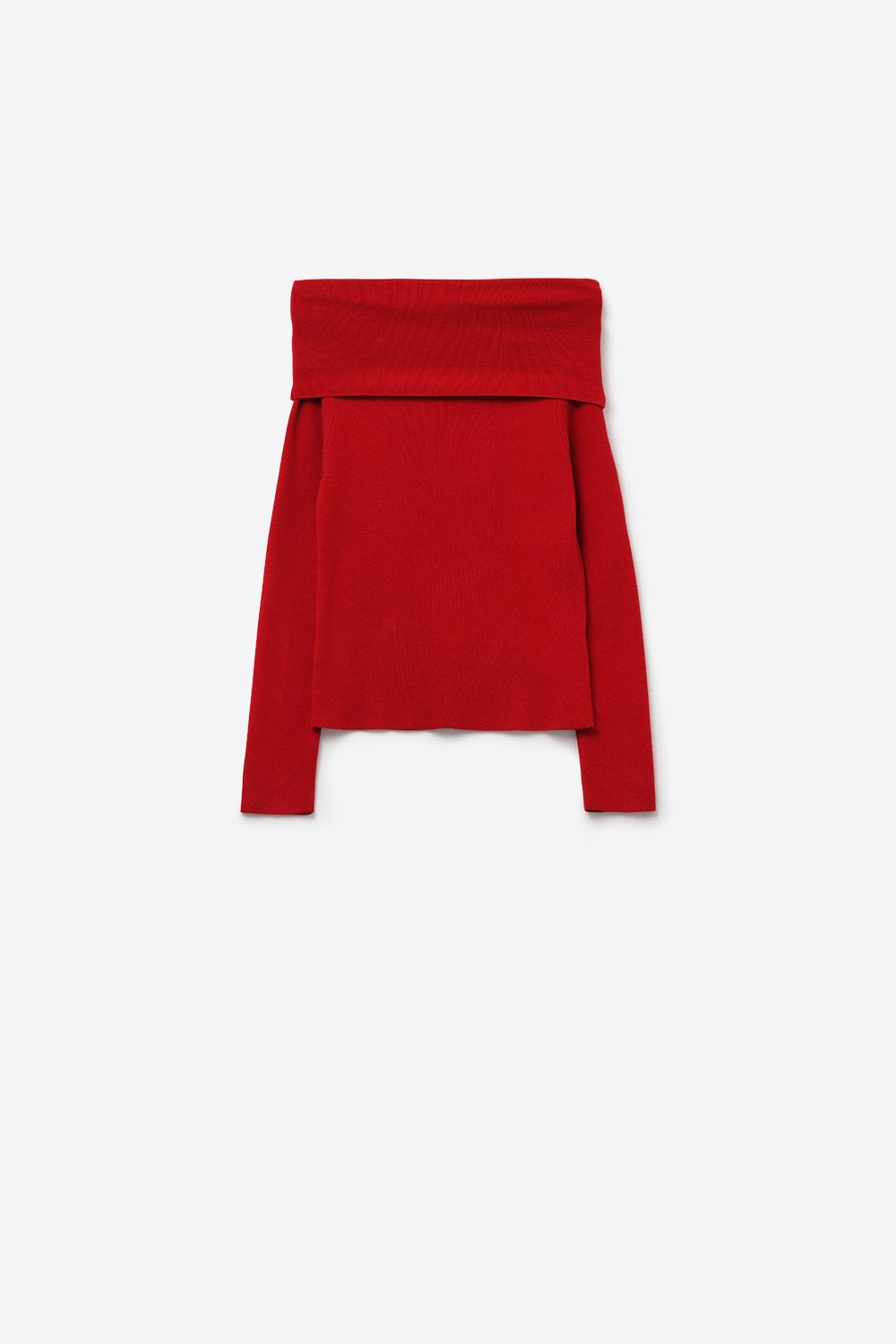 Chic Off-Shoulder Red Knit Top