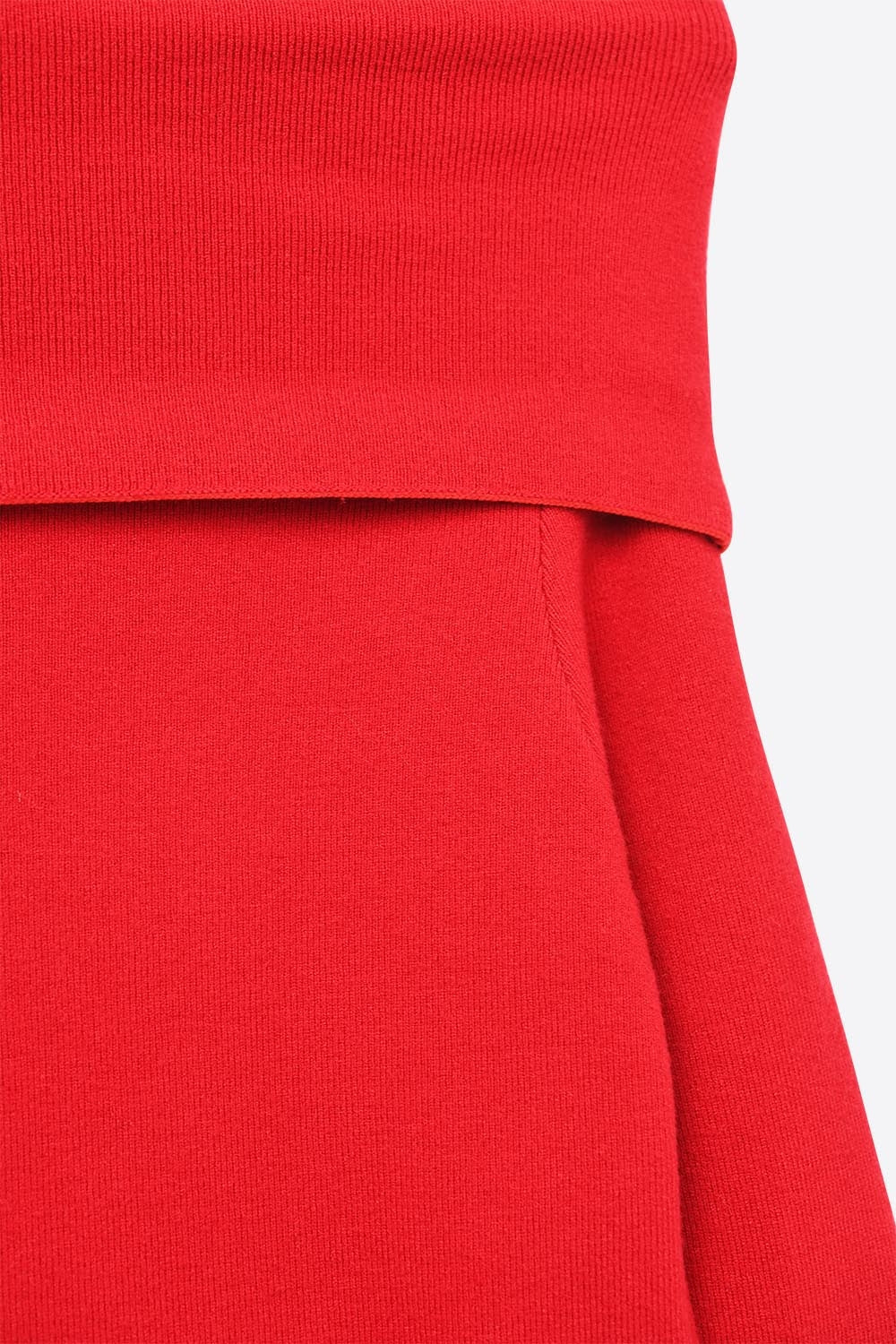 Chic Off-Shoulder Red Knit Top