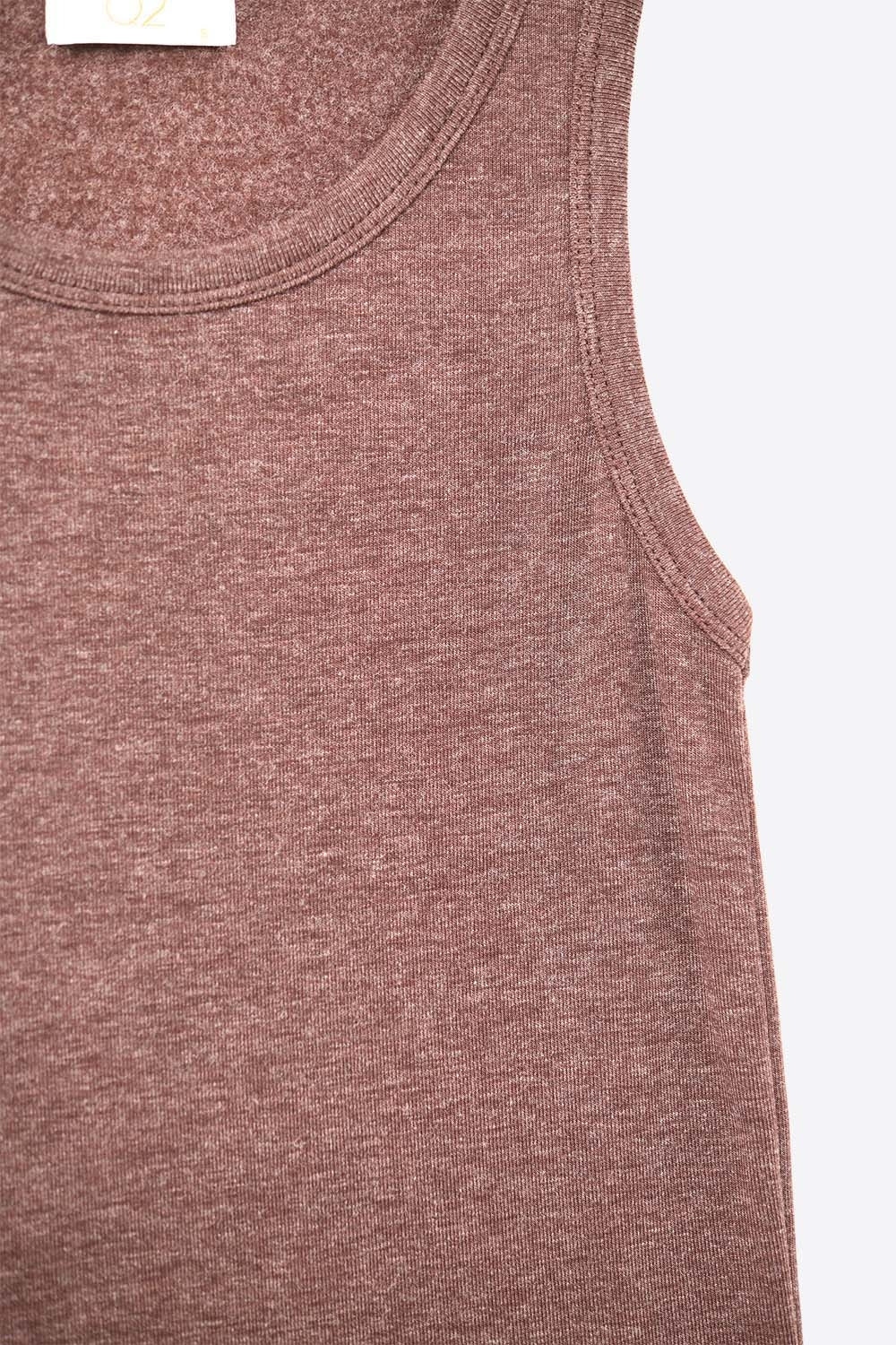 Super Soft Knitted Basic Tank in Chocolate Brown - top