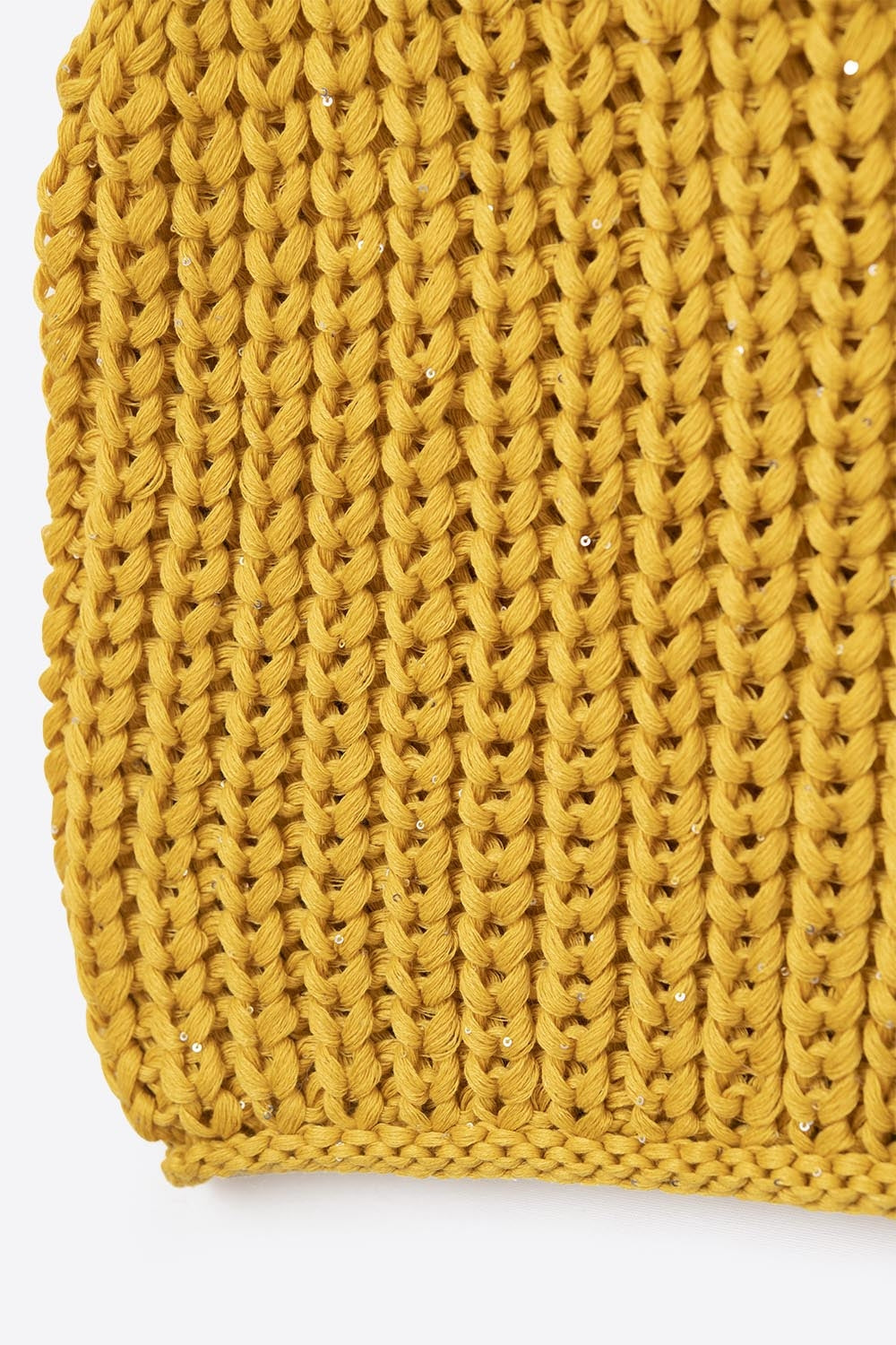 Crochet Cropped Vest in Yellow With sequins Thread - jumper