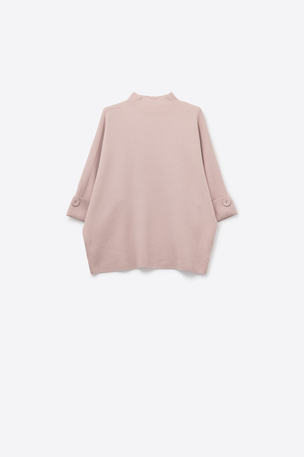 Pink Knitted Sweater with Button Details