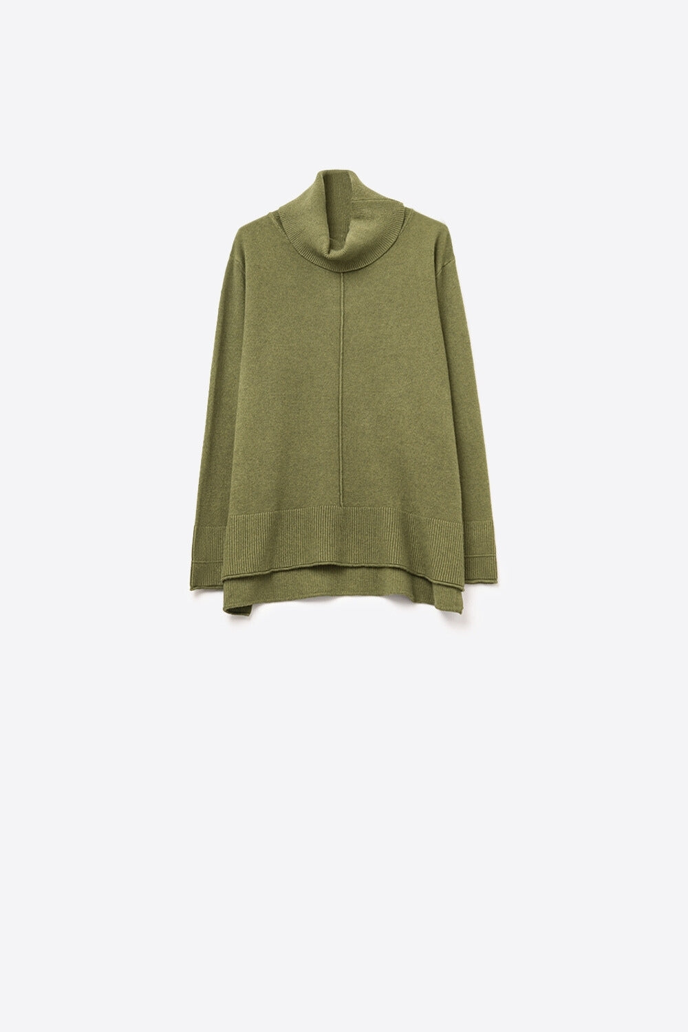 Oversized Roll Neck Sweater in military green