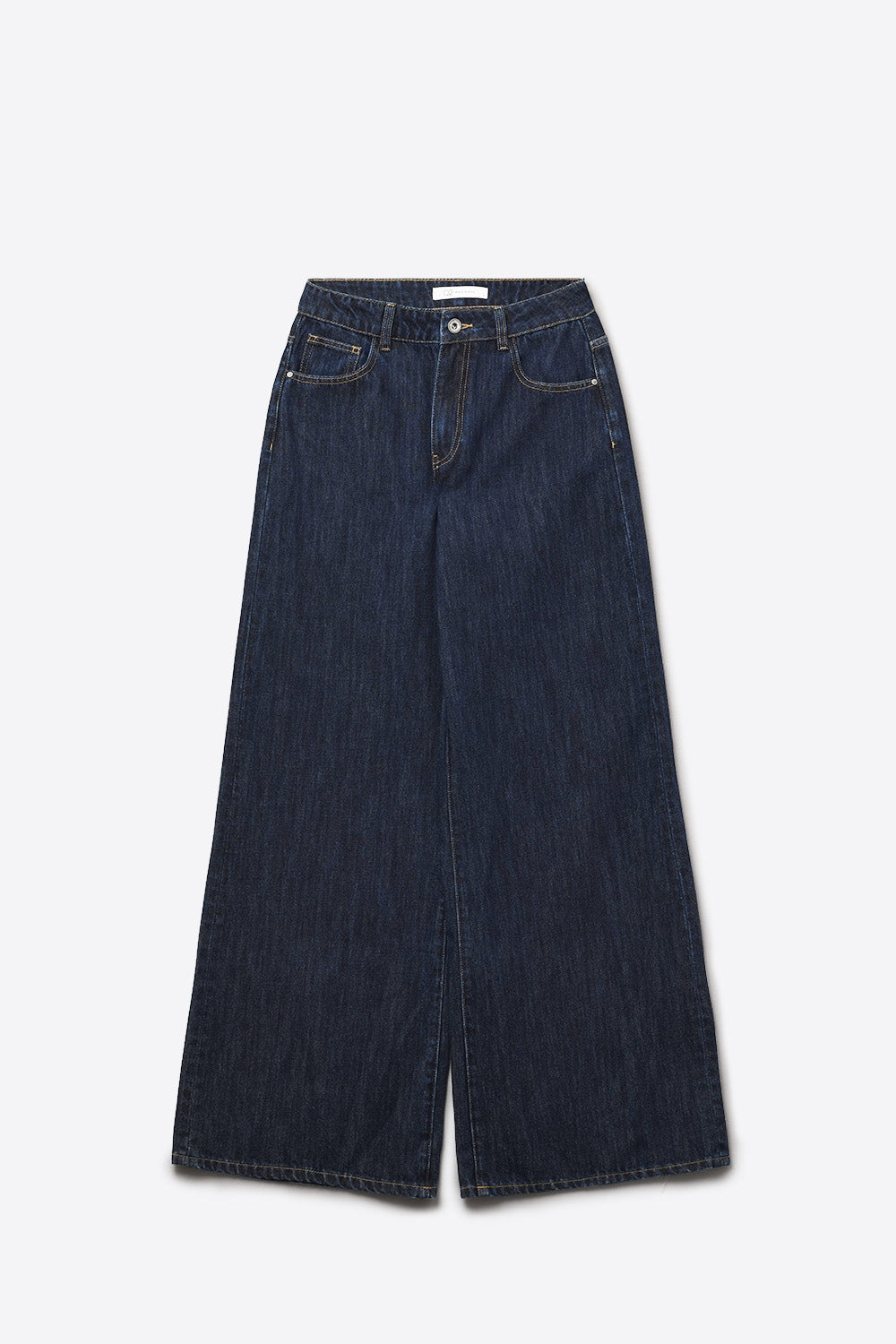 Trendy Dark Blue Straight-Leg Baggy Jeans - Denim