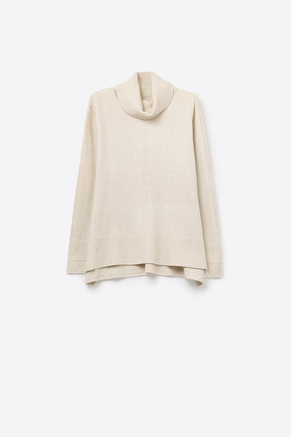 Oversized Roll Neck Sweater in beige
