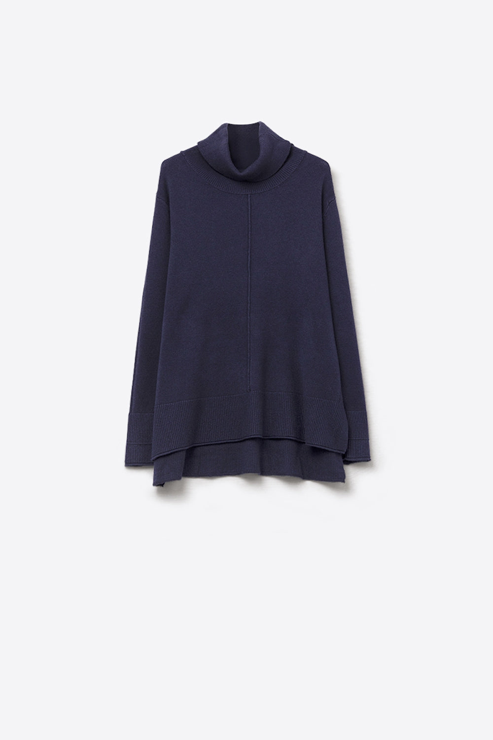 Oversized Roll Neck Sweater in navy