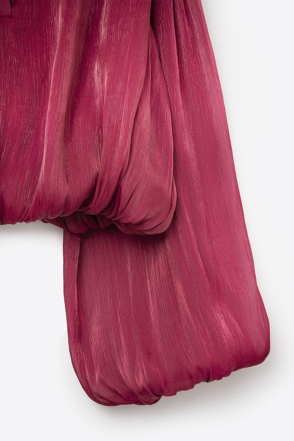 Elegant shiny Satin Cropped top in fucshia - top