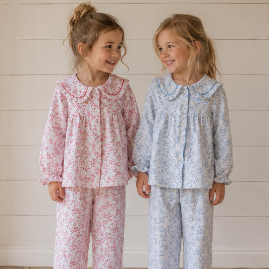 Blue Paisley Organic Muslin Pyjamas - Pajamas
