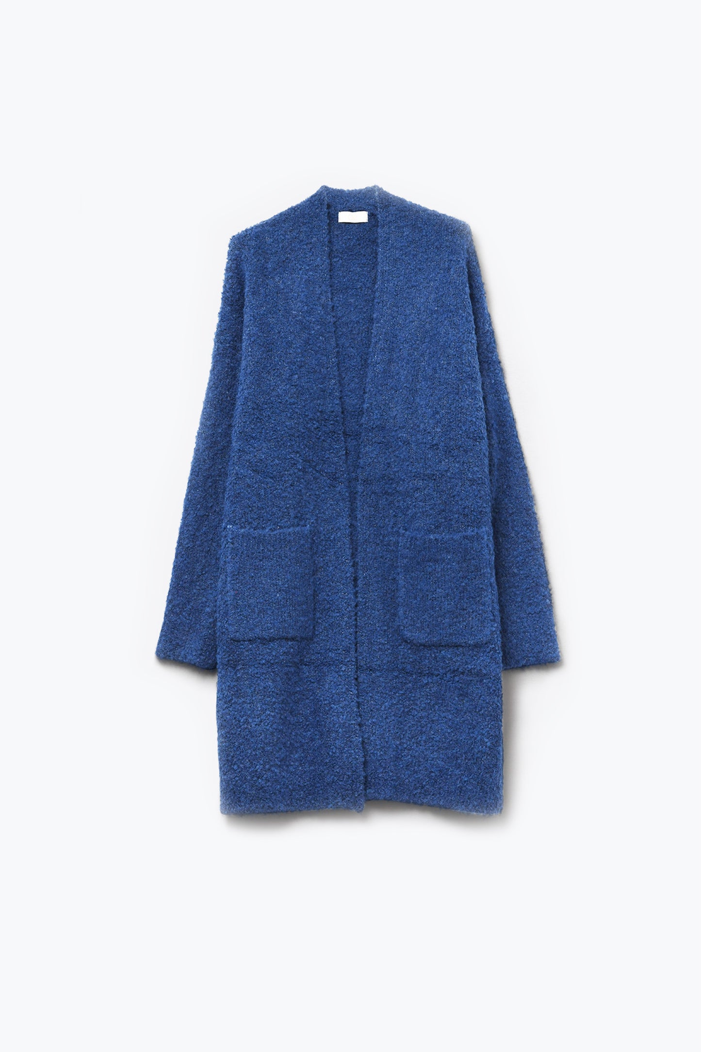 Oversized thick terry knit cardigan in blue