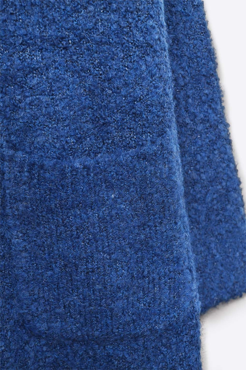 Oversized thick terry knit cardigan in blue