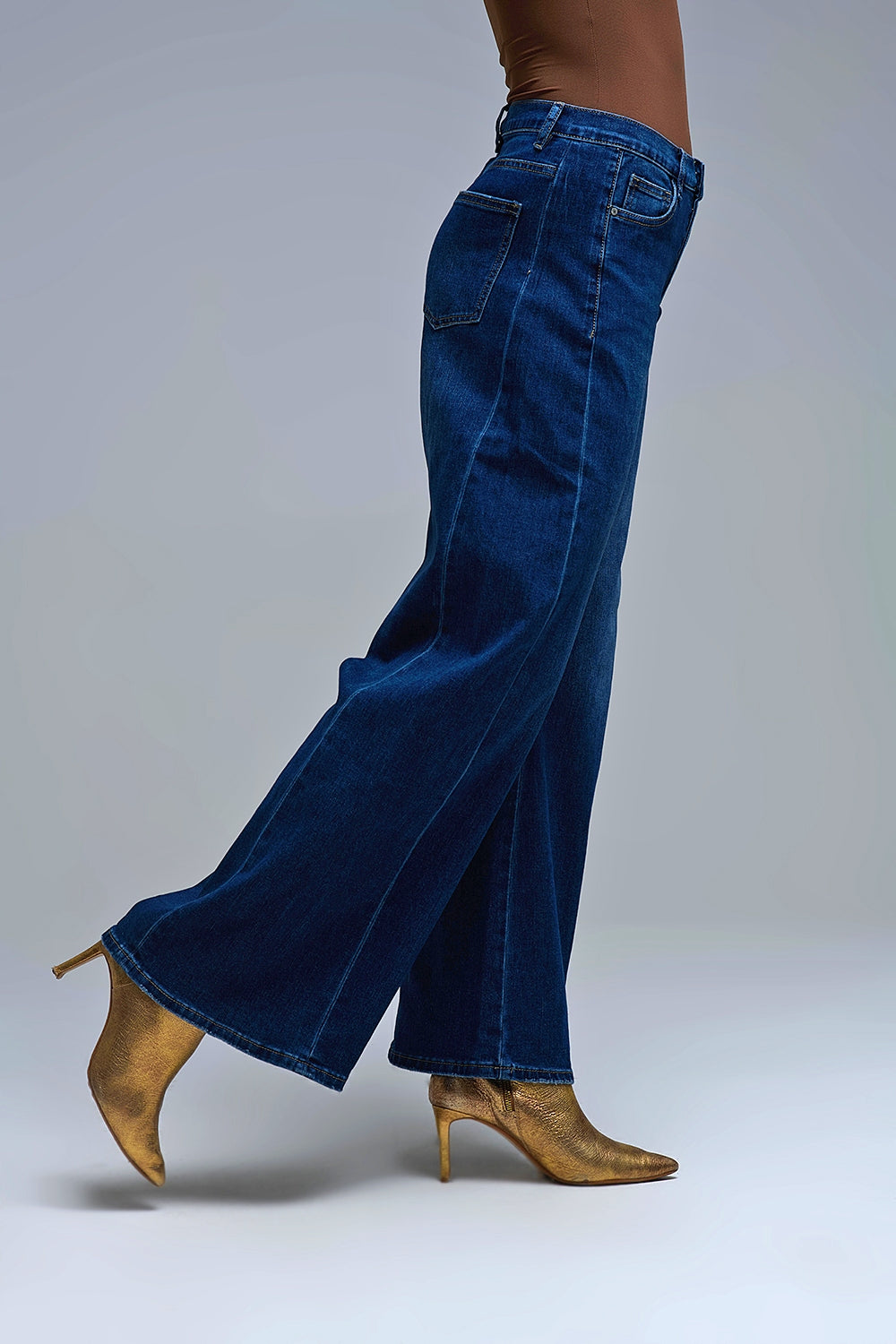 Extra Wide Leg Jeans in Dark Wash - Denim