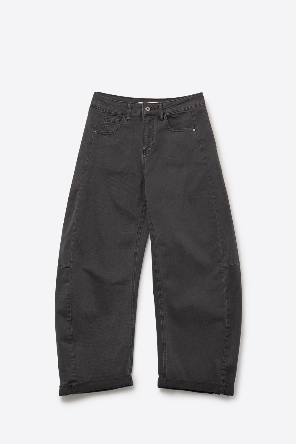 Trendy Gray Barrel Balloon Jeans with Pockets - Coloured Jeans