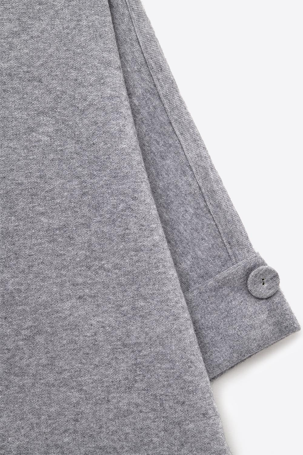 Gray Knitted Sweater with Button Details
