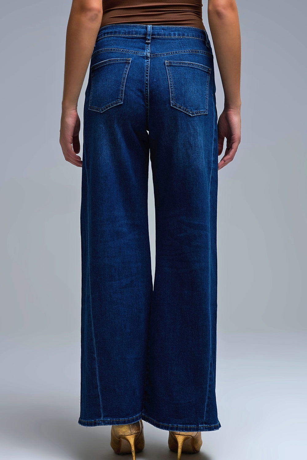Extra Wide Leg Jeans in Dark Wash - Denim