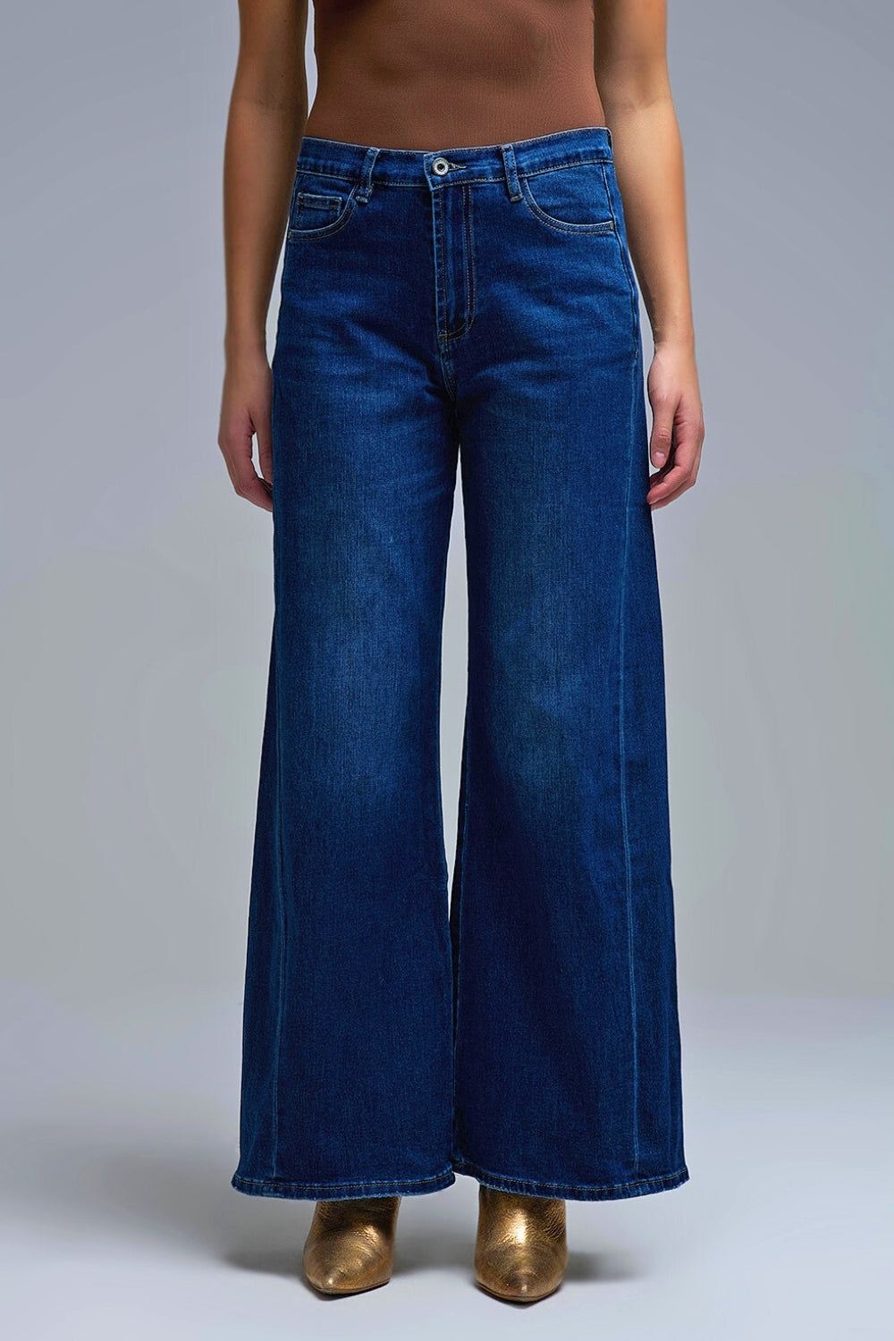 Extra Wide Leg Jeans in Dark Wash - Denim