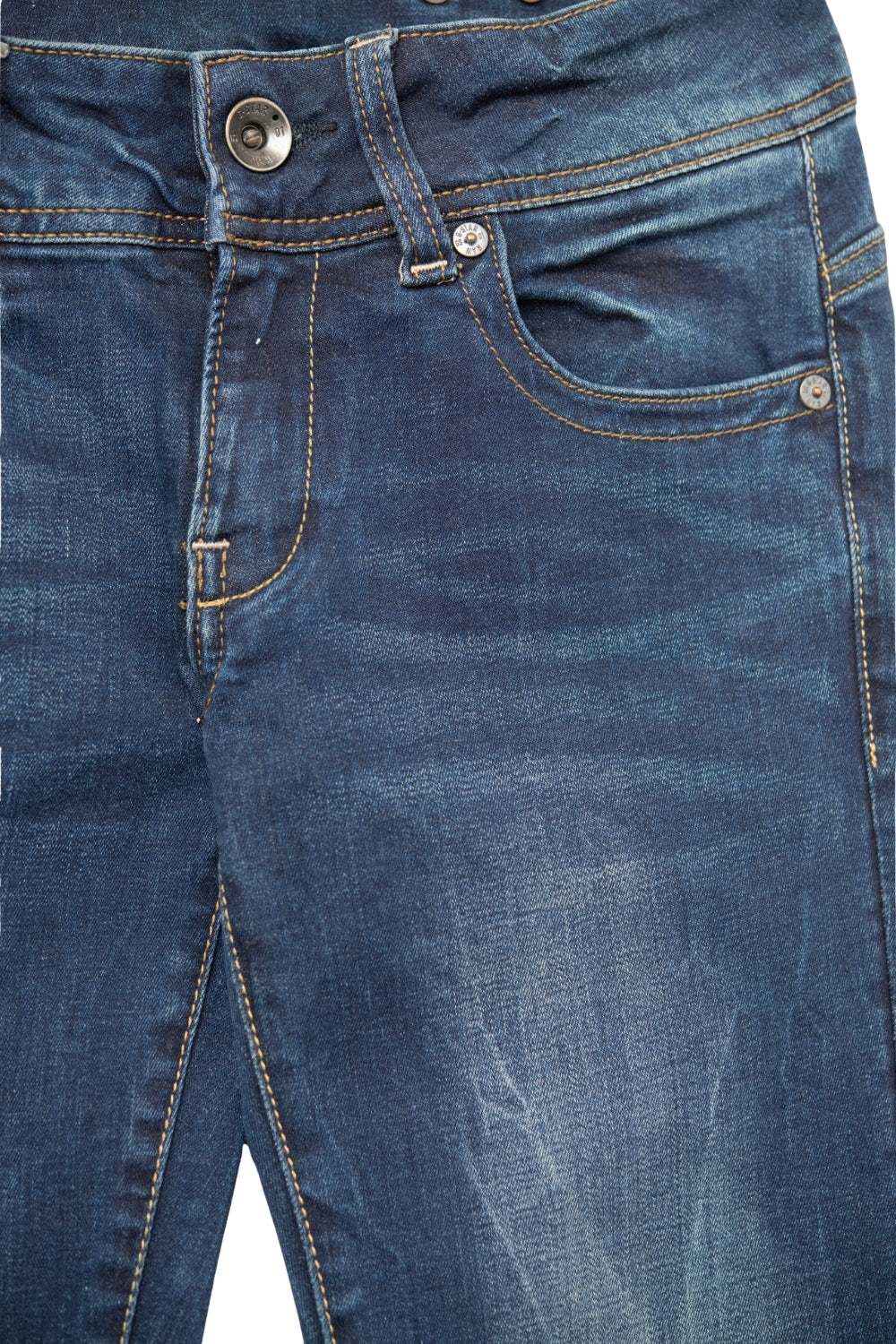 Dark Wash Jeans Distressed at the Knee - Denim