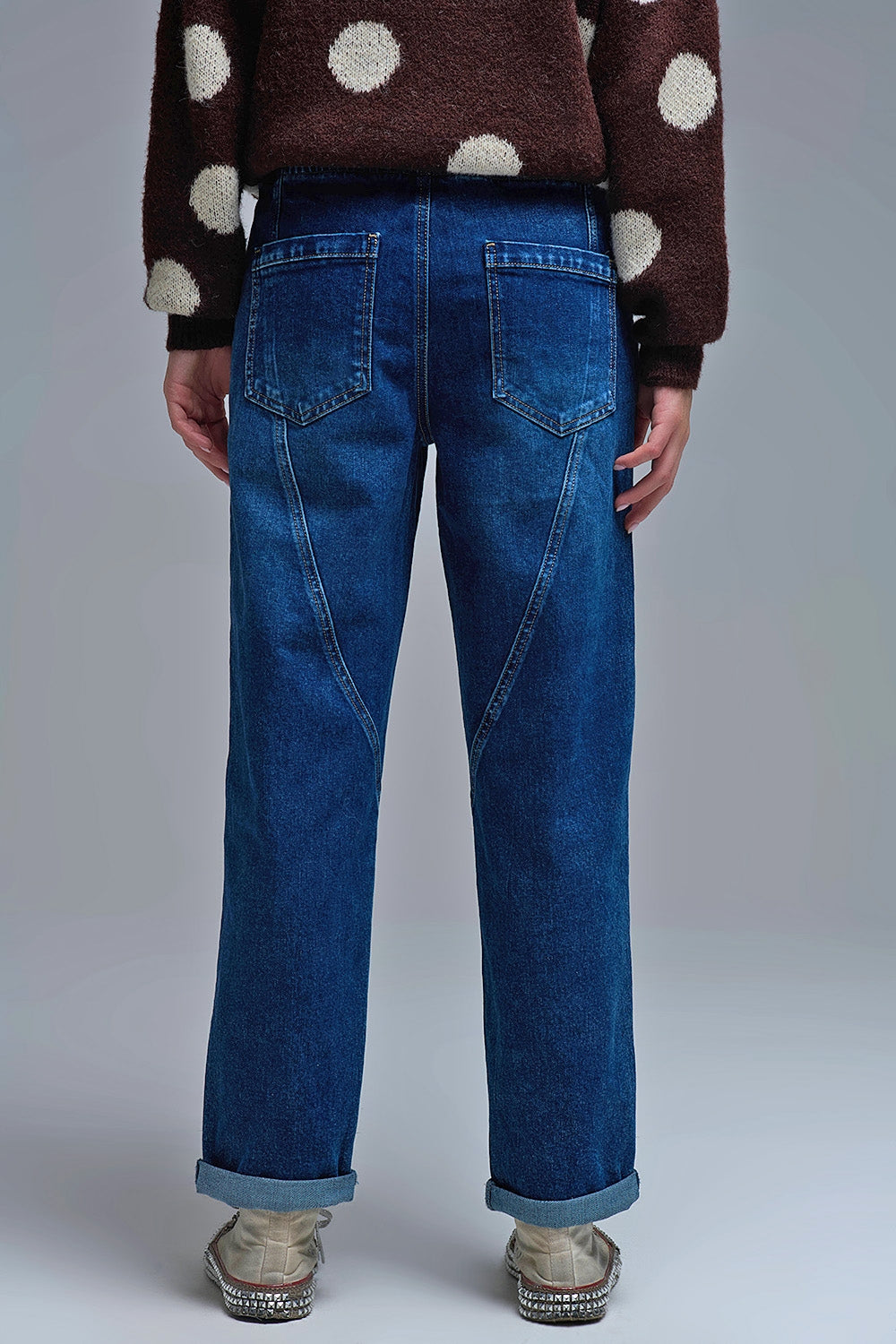 Relaxed Fit Denim Jogger jeans with Drawstring Waist - Denim