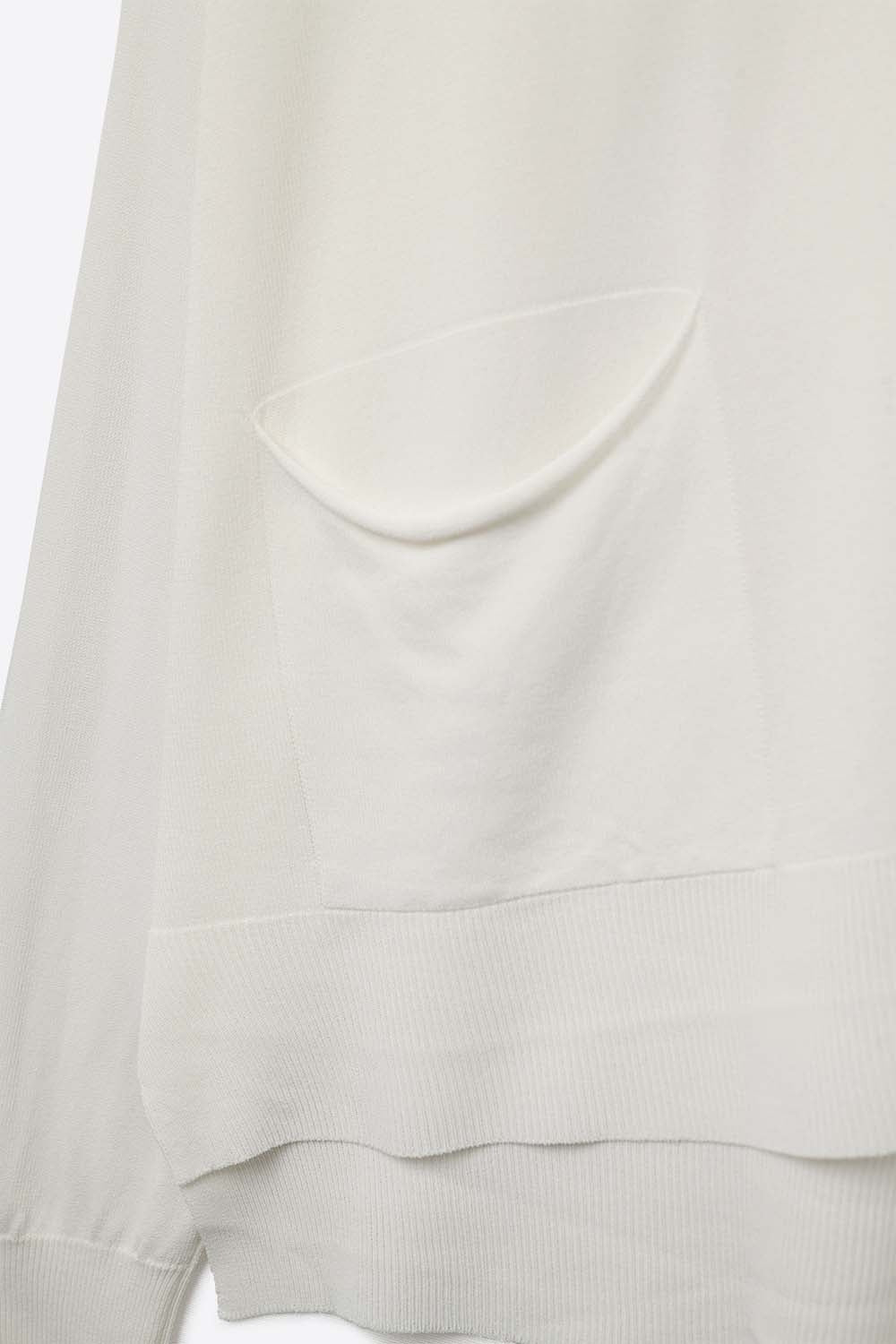 Fine Knit Cardigan with Front Pockets in white