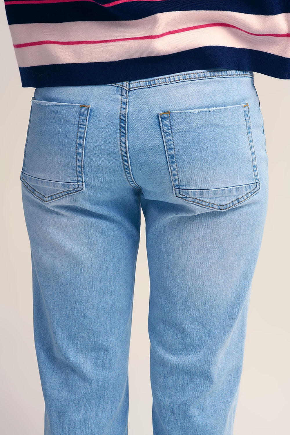 Straight-Leg Light Blue Jeans - Denim