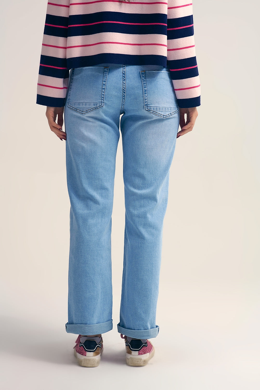 Straight-Leg Light Blue Jeans - Denim