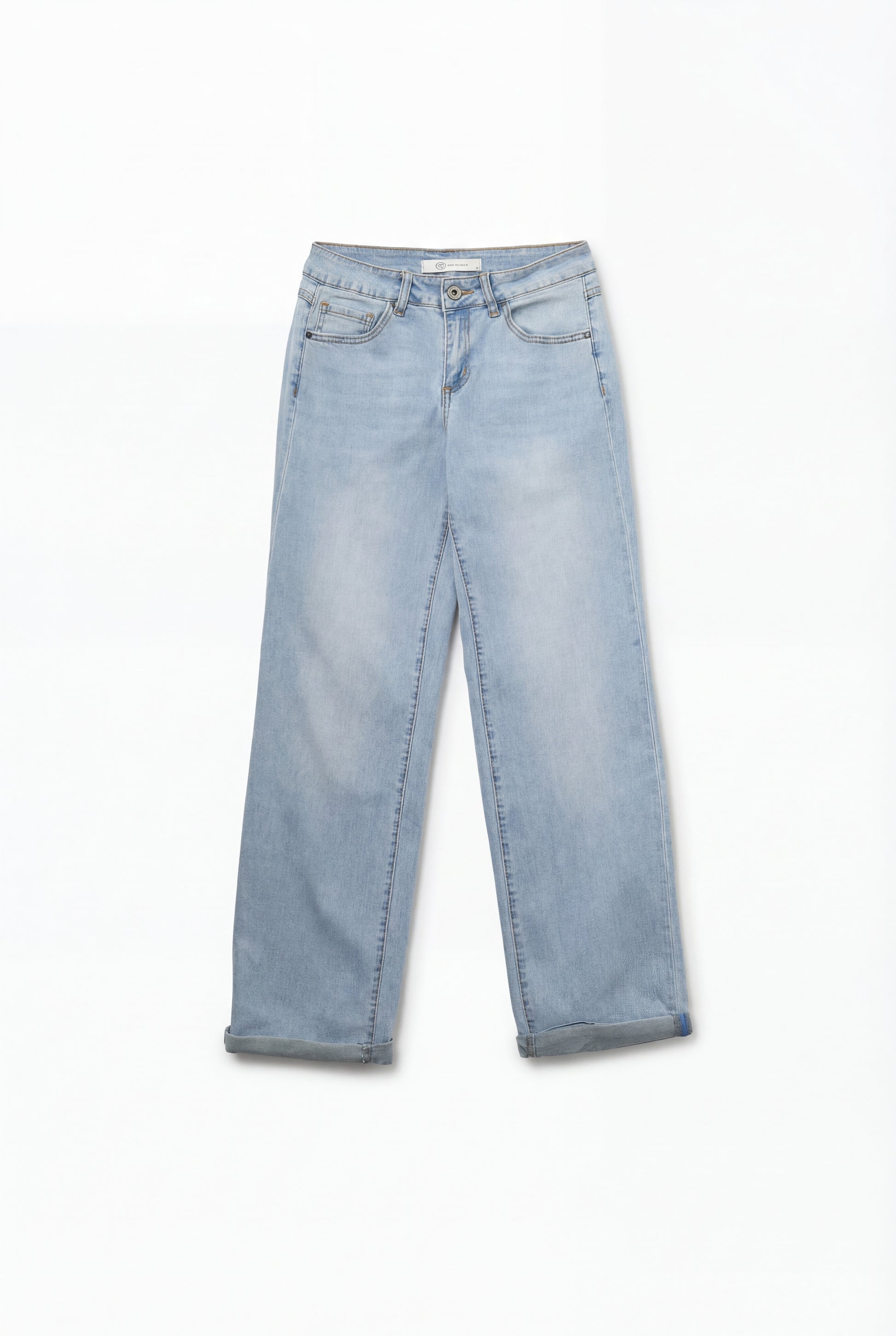 Straight-Leg Light Blue Jeans - Denim