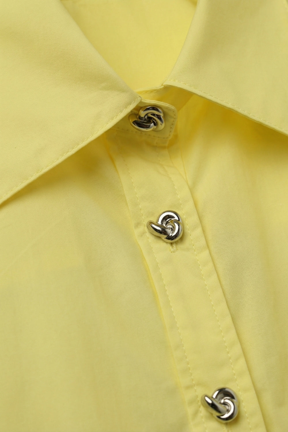 Yellow Short-Sleeve Kimono Shirt with silver buttons - Shirts