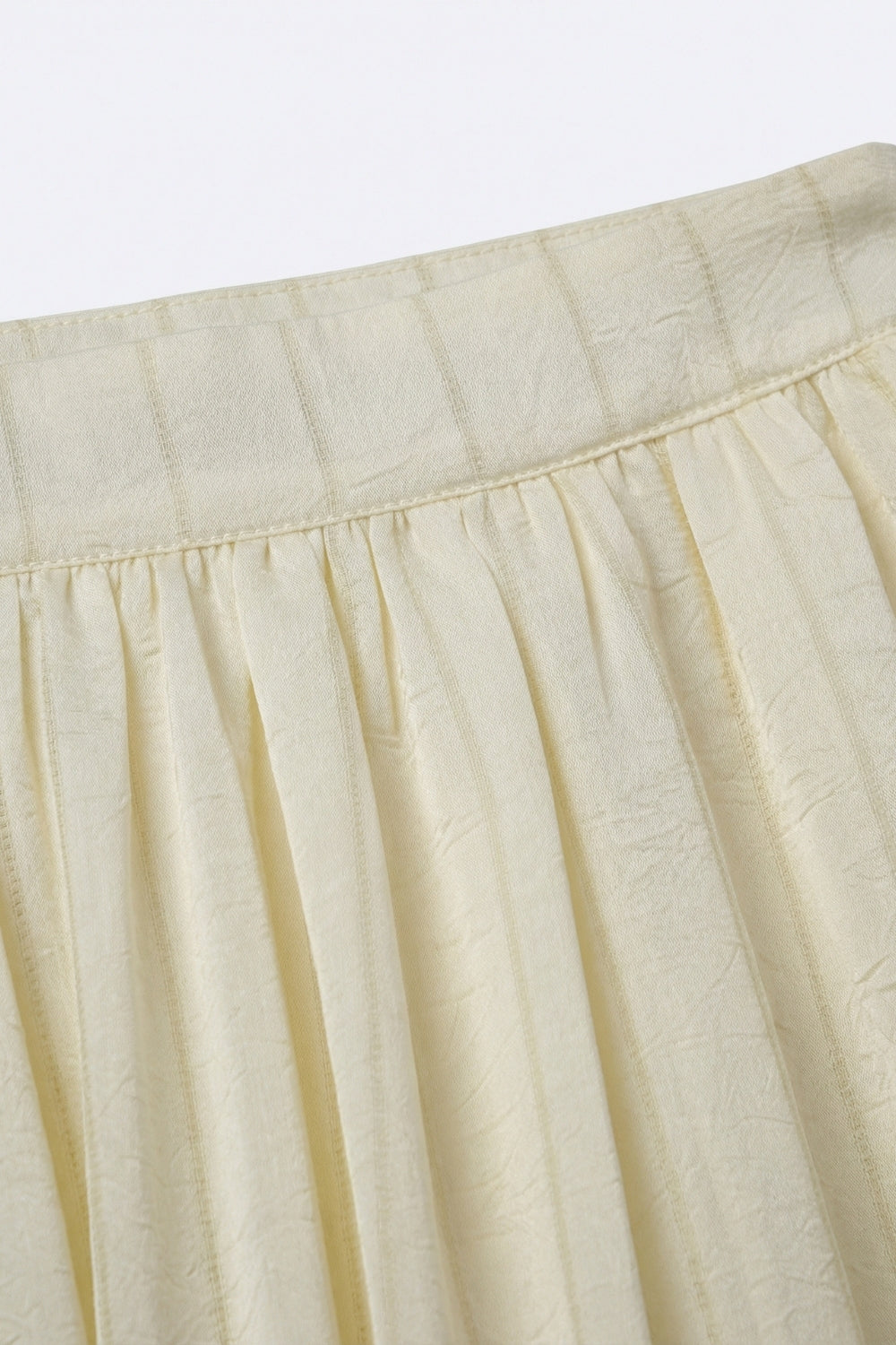 Cream Textured High-Waist Balloon Pants with Buttoned Cuffs - trousers