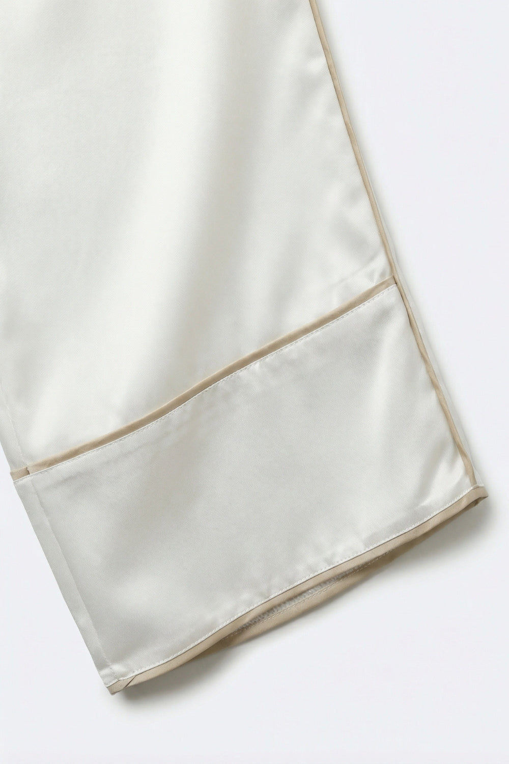 Ivory Satin Wide-Leg Kimono Trousers - trousers