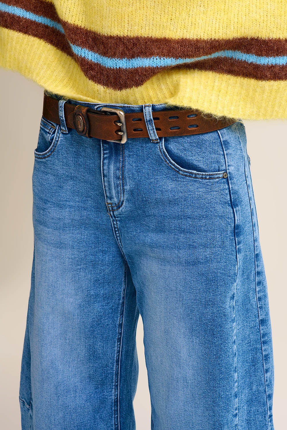 wide leg Barrel Blue Denim Jeans in light wash - Denim
