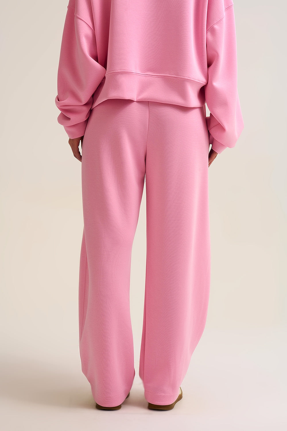 Super-Soft Knit Jogger Pants in pink with Drawstring Waist - trousers