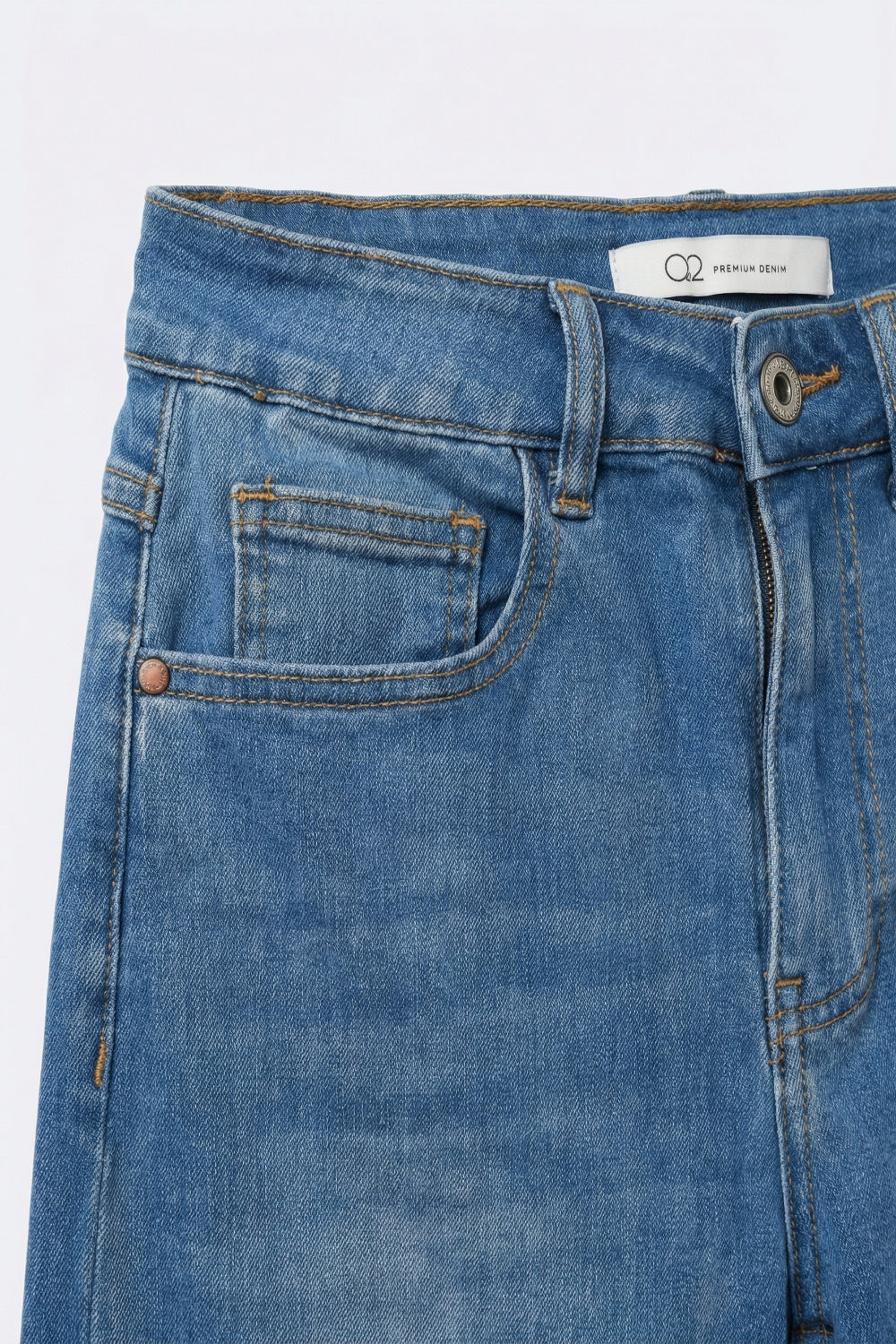 Wide-Leg mid Wash Denim Jeans with side seam - Denim